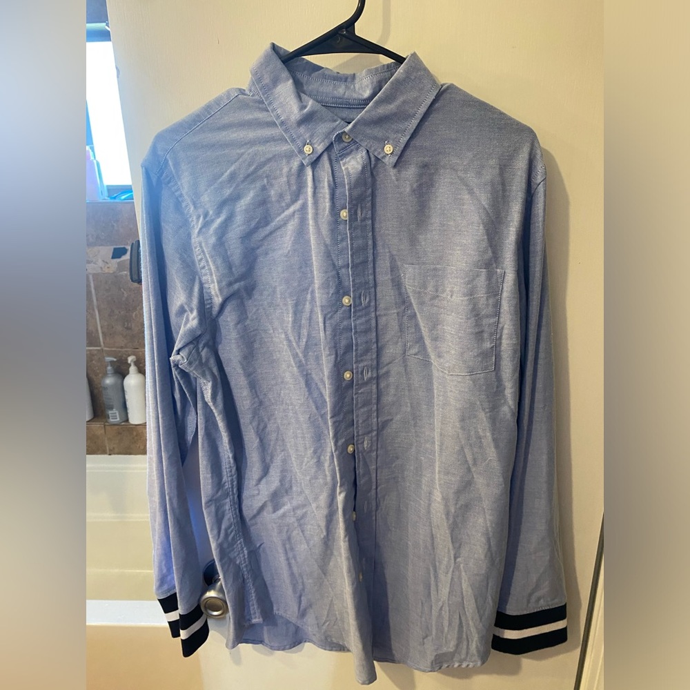 Arizona Jean Company Varsity Dress Shirt Mens Sz M